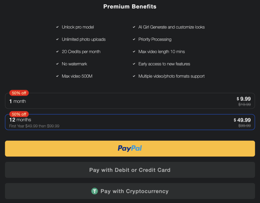 Tarification de l’IA Deepswap